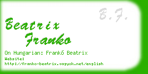beatrix franko business card