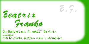 beatrix franko business card